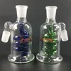 13cm Hookahs Green Blue 14mm male recycler ash catcher 45 degree spiral percolator bubbler filter Ash Catcher adapter for glass bong chicha