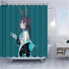 Ory Anime Prysznicowe zasłony Arknights Cartoon Bath Carzy Bunny Dziewczyna Dekor Home Decor Wodoodporne zasłony z materiału poliestrowego do Bathro3798030