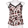 2 pçs / lote sexy new womens camisole colete camis seda tanques leopard impressão senhoras seda gallus lazer laço clube clube cueca tamanho s-xxl