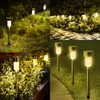 12Pack LED Solar Garden Light White/Warm White Multiple Lantern Stainless Steel Led Pathway Landscape Lighting for Patio Yard