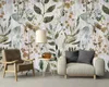 3d Wall Painting Wallpaper Modern Minimalist Nordic Yellow-green Leaves Wooden Retro Background Wall Decoration Mural Wallpaper