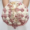 7Colors Pearls Bridal Wedding Rose Bouquets Elegant Bouquet Bridesmaid Hand Holding Fake Flowers Gold Diamonds Party Gift W322G1311e