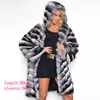 Women's Fur & Faux BFFUR Winter Coats Women Natural Full Pelt Real Chinchilla Color Rex Jacket With Big Lapel Collar Warm Overcoats