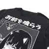 InsGoth Harajuku Loose Long T-shirts Women Gothic Streetwear Oversize Black T-shirts Grunge Printed Fashion Female Vintage Tops MX200721