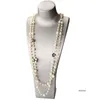 Förpackningar 5 Pearl Necklace Luxury Colorful Pendant Letter 5 Kvinnor Hög CC -smycken