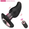 Radio-gecontroleerde rotatie anale plug vibrator mannelijke prostaat massager 10 snelheden vibrerende butt plug dildo anale speelgoed voor mannen vrouwen CX200727