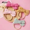 New Children Bow Princess Hairdress Girls Bowknot Elastic Nylon Headband Solid Butterfly Baby Headwear Kids Party Hair Accessory S329