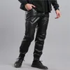 slim fit leather trousers men