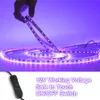 Bande de lumière noire UV de 33 pieds 12V lumière noire flexible avec 600 perles de lampe UV, ruban de lumière noire LED 10M, éclairage UV, chambre à coucher