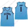 2020 New NCAA Villanova Wildcats Jerseys 1 Lowry College Baloncesto Jersey Bebé Azul Tamaño Joven Adulto Todo cosido