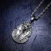 18K Gold Silver Iced Out Egyptian Farao Copper Crystal Zircon Diamonds Pendant Halsband Vakuumpläterade smycken Pop Halsband3024892