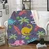 Lance Blanket Dinossauro Sherpa Fleece Cobertores Crianças Animais Dinossauros Cobertores Durável Cozy Sofa Cama Roug Presente 9 Designs DW4357