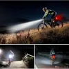 USB recarregável lanterna LED de bicicleta Bike Light Lâmpada de frente do LED Farol para passeios a noite, pesca, caça, camping, etc.