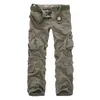 Calças novíssimo Carga militares reta calças Mens Casual Cotton Camo Multi-bolso da calça Man Corredores Hip Hop longo Trouers CX200728