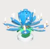 Musical Birthday Candle Magic Lotus Flower Candles Blossom Rotating Spin Party Candle 14 Small Candles 2 Layers Cake Topper Decor Colorful