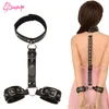 Giochi per adulti Strumento Lingerie sexy PU Pelle Bondage Restrizioni Collare per collo schiavo Manette Fetish BDSM Giocattoli sessuali per coppie Y200616