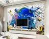 Niestandardowy 3d seascape tapeta niegrzeczne delfiny przez ściany salon sypialnia tv tło ściana dekoracja ścienna tapeta