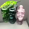 Nya Europa och Americaglass Pipe Bubbler Rökning Pipe Vatten Glas Bong Färg Stort Ghost Glass Pipe