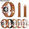 أشرطة جلد بقرة لفرقة Apple Watch Ultra 49 45mm Bracelet Bracelet Series Iwatch Series 8 76 SE 5 4 3 Buxury Steel Buckle 42mm 44mm 42mm loop 38mm replication 40mm