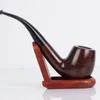 Classic en bois sculpté en bois Pipe de tabac à tabac traditionnel Style naturel Natural Fabriqué à la main Pipe de fumée incurvée Gift T2007249725999