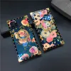 Funda de lujo Blu-Ray Rose Flower para iPhone 11 PRO XS Max X XR Funda cuadrada de moda para teléfono Samsung S20 Ultra S10 S9 Note 10 9