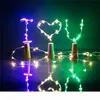 1M 10LED Strings 2M 20LED Lampada Tappo per bottiglia a forma di sughero Vetro leggero Vino LED Stringa di filo di rame Luci per la festa di Natale Matrimonio