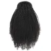 Cordilheira Alimágica Afro Kinky Curly Cabelo Humano Cabelo Humano Não-Remy Extensões de Cabelo Índico Cauda Pony para Afro-americano