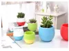 Mini Rodada Plastic suculenta mesa Pot Plant Flower Garden Home Office Decor Micro Landscape Planter vaso inquebrável