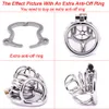 Aço inoxidável Male Chastity gaiola de bloqueio de metal de pica gaiola com 40/45 / 50mm Penis Anel testículo Bondage engrenagem Sex Toys for Men