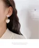 Boucles d'oreilles rétro en perles d'amour pour femmes, boucles d'oreilles longues de tempérament coréen en maille de diamant rouge, vente en gros, 2020