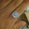 Doublelayer Square Zircon Diamond Ring Inlaid with Topaz Colored Include Box CNE Fast Delivery9609173