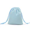 100 PCS 7x9cm Velvet Draysring Jewelry Bag Bag Christmas Hight Wedding Gift Blite Blue Pink Red Cotton Cotton Rope205r