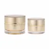 Acrílico JAR 5G / 10G Gold Face Creme Pot Cosmético Recipiente Cosmético Vazio Garrafa de Embalagem Portátil Ferramenta de Maquiagem Refil