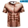 Komik 3d kas tişört yaz sahte kas kısa kollu fitness tee serin tepeler 3d baskı sokak kıyafeti komik vücut t shirt5695263