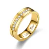 I Love You Diamond Ring Band stainless steel Groove engagement rings for women men Wedding Gold fashion jewelry