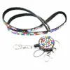 Lanyard Crystal Rhinestone Mobiele Telefoon Halsband Sleutelhouder Rhinestone Lanyard Badge Reel