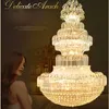 European Luxury Crystal Chandeliers Light Fixture LED Modern Big American Chandelier Hotel Hall Lobby Home Indoor Lighting Dia80cm / 100cm