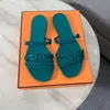 Women Fashion Flat Slides Sandal Rivage Chaine D'Ancre Slipper Designer Shoes Balck Blue 7 Colour