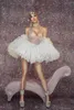 Sexy Backless Halter srebrne cyrkonie Mini sukienka kobiety Prom kryształy kostium taneczny klub nocny piosenkarz dj tancerz pokaż wydajność S2995