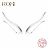Roxi Minimalist 925 Sterling Gümüş Tırmancı Küçük Saplama Küpeleri Kadınlar İçin Günlük Takı Basit Kulak Kuff Uzun Kulaklar Paletli 4429570