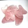 Quarzo rosa naturale Gua Sha Board Pietra di giada rosa Corpo Piastra raschiante per occhi viso Agopuntura Massaggio Rilassamento Assistenza sanitaria4315025