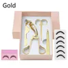 4pcslot Rose Gold Eye Wimpern Lockler Edelstahl Make -up Set Set Eyelash Augenbrauen Pinzetten Schere falsche Wimpern Applikator Kits8690030