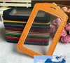 PU Card Case Holder Candy Color Portable String Fashion ID Bus Identity Badge med Lanyard Porte Carte Credit 10st / Set