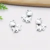 200pcs/Lot Antique Silver Plated fox Charms Pendants for Jewelry Making Bracelet DIY Handmade 15x13mm