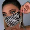 Lüks Takılar Bling Rhinestone Kristal Dekoratif Maske Dansçı Maske Partisi Kadın Moda Elastic için Halloween Maske