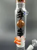 Kleurrijke lolly en zwarte gebogen buis waterpijpen perc percolator 18 inch glazen water bongs 18mm gewrichtsbong voor pijpen