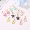 Fashion Cute Butterfly Women's Drop Earrings Stud Color Acrylic Hoop Earrings Animal Sweet Colorful Dangle Earrings Girls Jewelry Gift