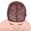 Bonnet de perruque marron pour la fabrication de perruques avec sangle réglable tissage de cheveux extensible réglable sans colle bonnet de perruque noir dôme pour perruques 10 pièces/lot