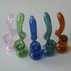 4 Inch Heady Glass Water Pipe Colored Mini Bubblers Smoking Oil Burner Pipes Herb Totacco Pipe Mini Pink Rig Small Spoon Pipe