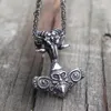 Viking Mjolnir Thor039s marteau têtes de mouton pendentif en acier inoxydable collier scandinave païen nordique Rune Totem homme amulette Jewe5613435